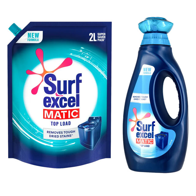 Surf Excel Matic Liquid Detergent Top Load 1L + 2L Pouch Combo