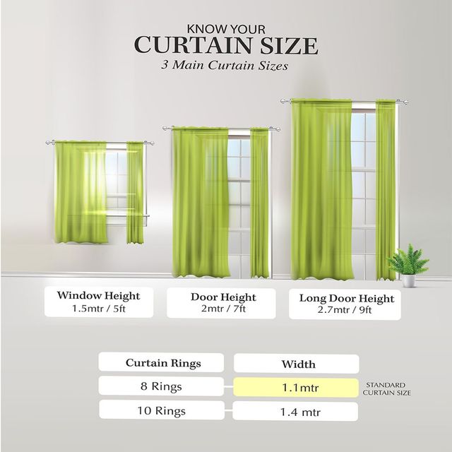 Romee Leafy Printed Polyester Window Curtain 5 feet Set of 2 | Green and Off White