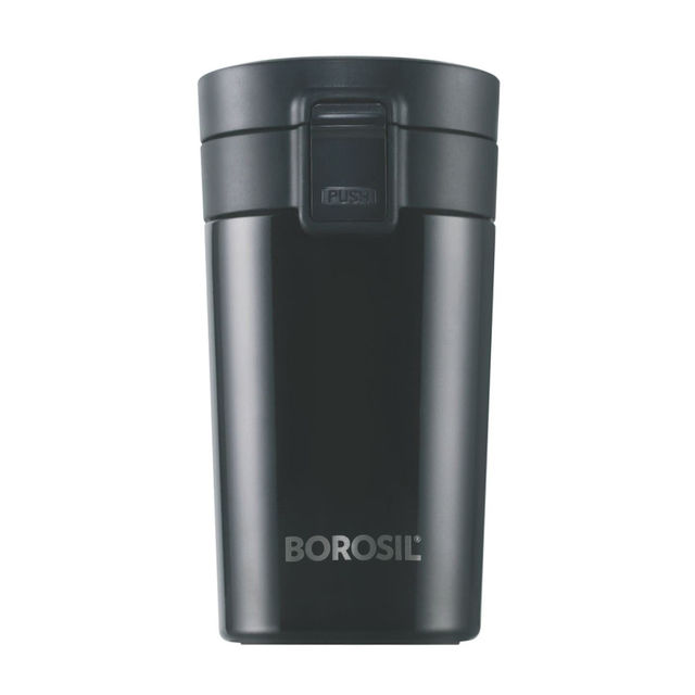 Borosil Hydra Coffeemate Stainless Steel Vacuum Insulated Travel Mug (300 ml)| Spill Proof