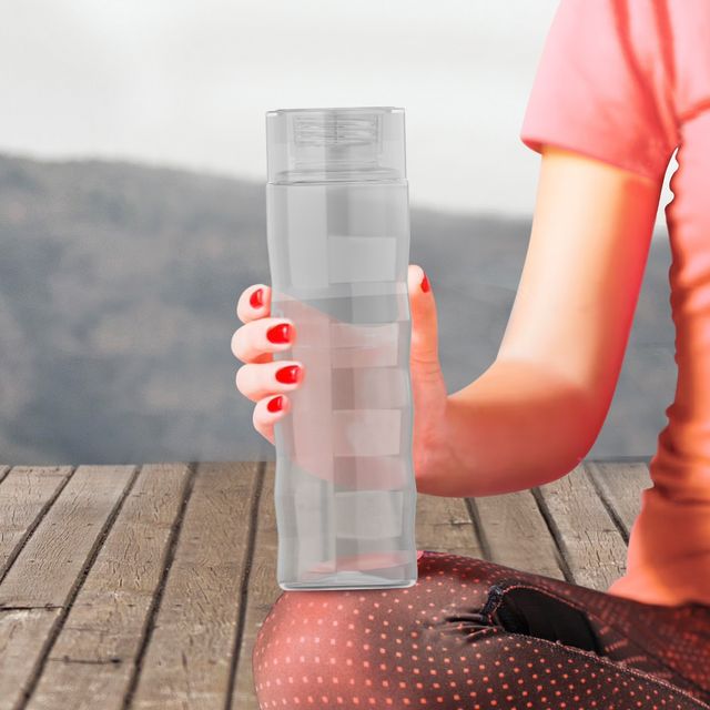 Kolorr Ringo 1L Clear Bottle |Transparent bottle for hydration tracking