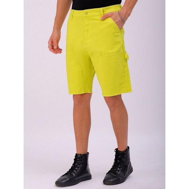 The Indian Garage Co Men Street Relaxed Cyber Lime Solid Shorts - 30 | 1223-Oxcrpsho-05