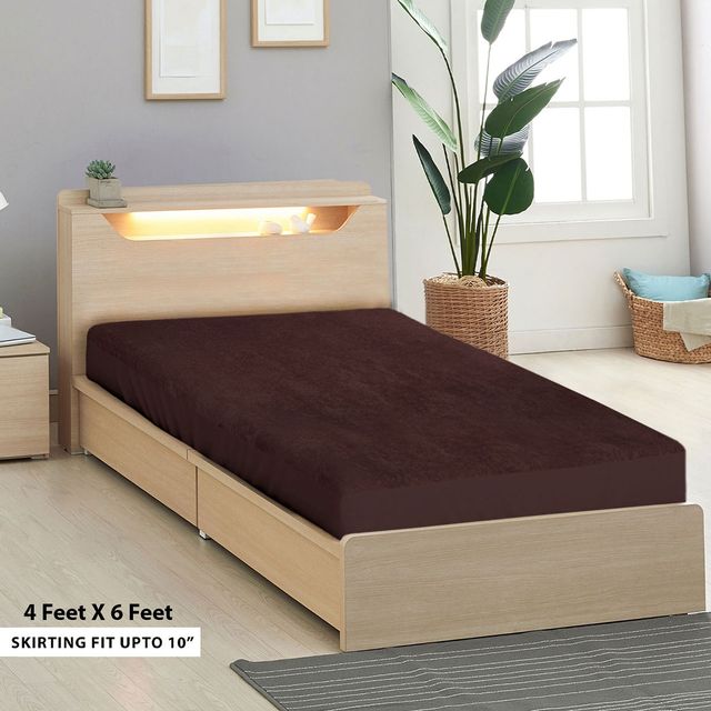 Sassoon Twin Size Single Bed Mattress Protector | 4 x 6 Feet | Cocoa