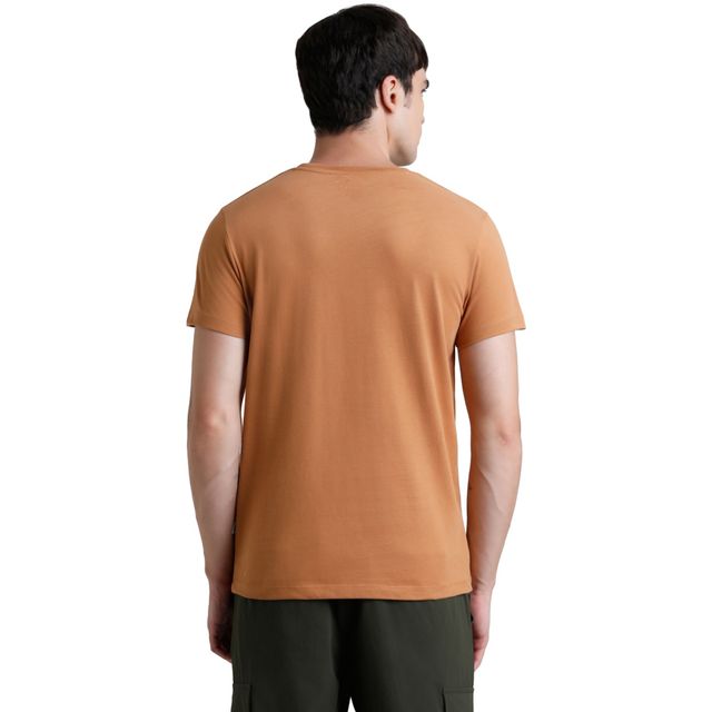 JACK & JONES Men's Graphic Print Crew Neck T-shirt | Brown - L