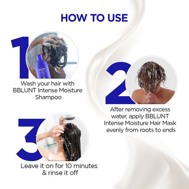 Bblunt Complete Moisture Combo for Healthy Hair with Vitamin E & Jojoba:  Shampoo 300ml & Conditioner 250g & Hair Mask 250g  Combo