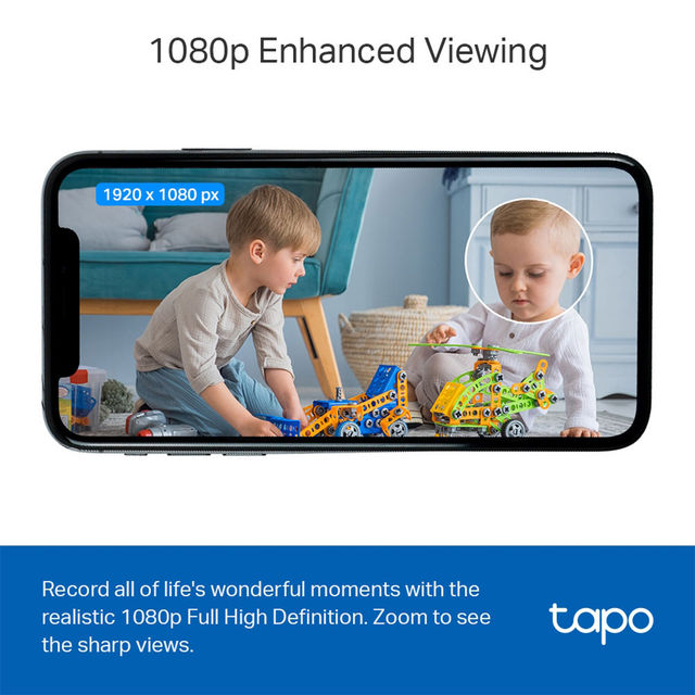 TP-Link Tapo C100 Home Security Wi-Fi Camera 2MP 1080p, Alexa Enabled, 2-Way Audio, Night Vision
