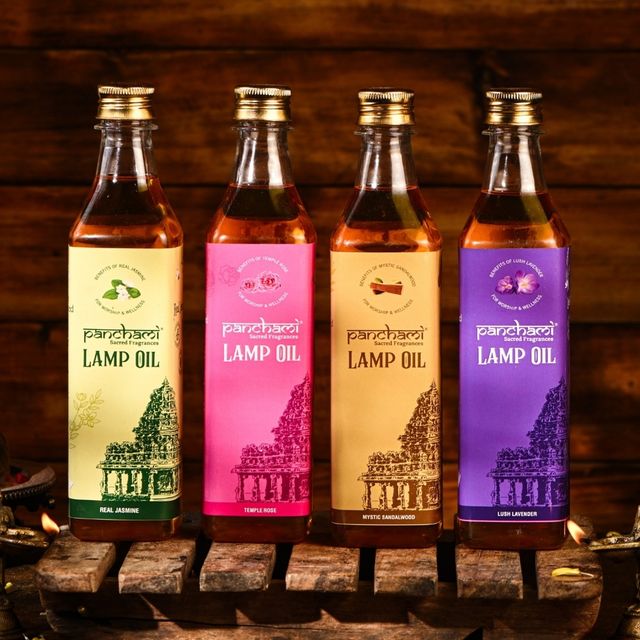 Panchami Sacred Fragrances Lamp Oil | Set Of 4 - Assorted