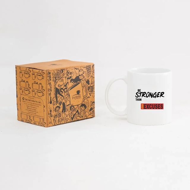 Clay Craft Fine Ceramic Swiss Rez27 Microwave Safe Coffee Mug With Be Stronger Quote | 360 ml