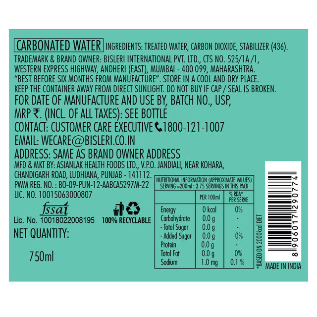 Bisleri Soda Pet 750 ml Combo
