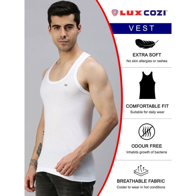 Lux Cozi 100% Cotton Men's Vest - 85 cm | Superior Comfort and Breathability