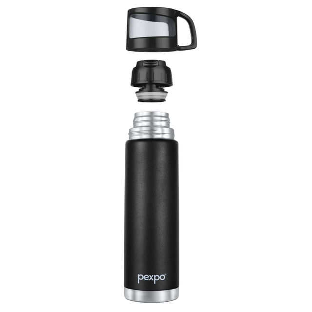 Pexpo Vacuum Insulated Water Bottle With Jute-Bag 24 Hrs Hot And Cold Fererro Flask - 1 L