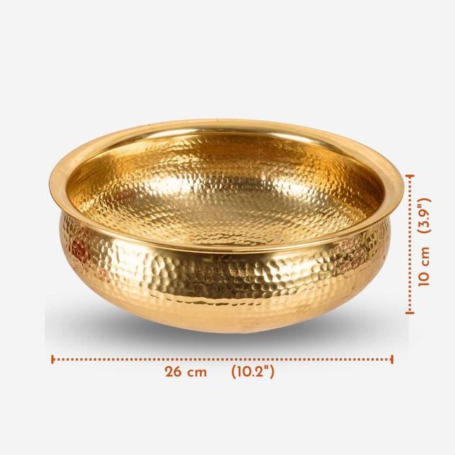 Behoma Classic Hammered Urli Bowl - Elegant Gold Finish