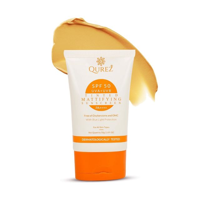 Qurez Tinted Mattifying Sunscreen SPF 50 PA++++ With Blue Light Protection