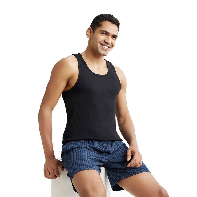 Jockey Men's Solid Gym Vest | Black - L
