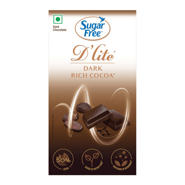 Sugar Free D'lite Rich Cocoa Dark Chocolate Bar 40 g Combo