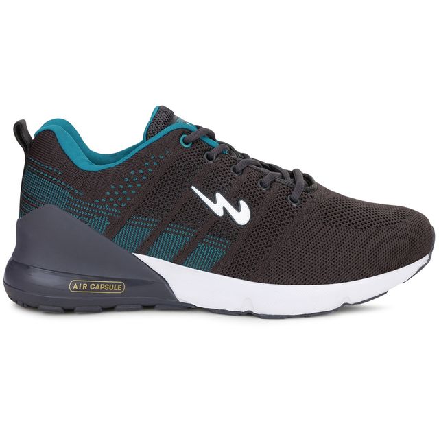 Campus Syrus Grey Teal Blue Men's Running Shoes - UK 6