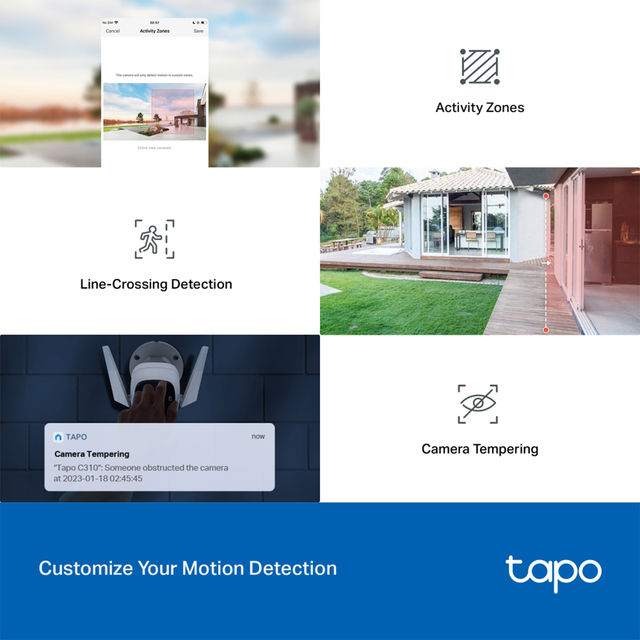 TP-Link Tapo C310 Outdoor Security Wi-Fi Smart Camera, Night Vision, 2-Way Audio