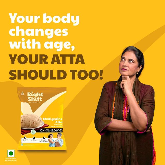 ITC Right Shift Multigrain+ Atta, 30% MORE protein | Goodness of Soya, Chana and Oats
