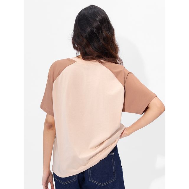 The Souled Store Women's TSS Originals DND Relaxed Fit T-shirt | Brown - M