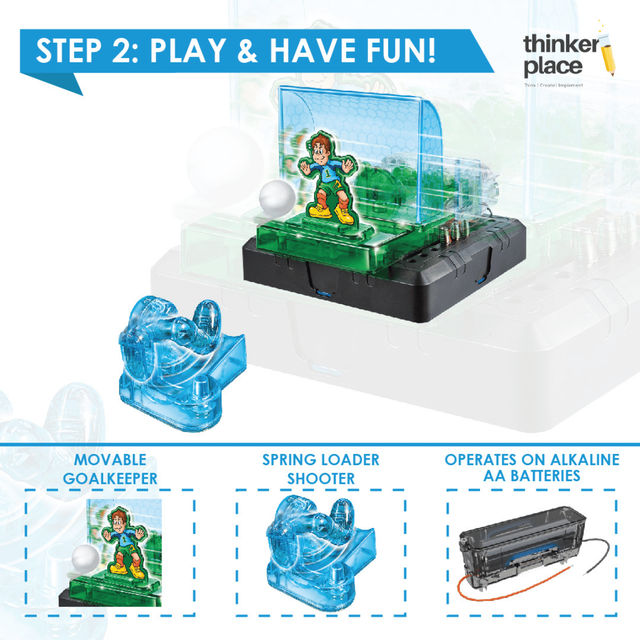 ThinkerPlace Nerf Soccer Fever DIY Kit | Build & Learn Motor Skills with Soccer Game (Age 8+)