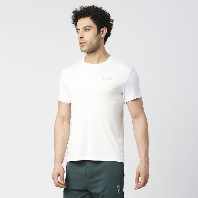 Playr Men's Adult Training Tee Polyester for All Season | White | L