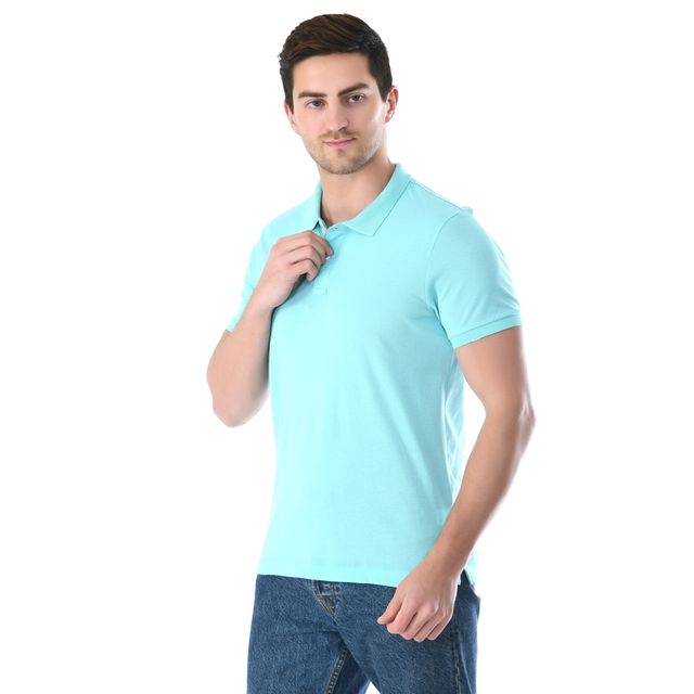 Playr Men's Adult Lifestyle Merc Polo 100% Cotton for All Season | Sea | M