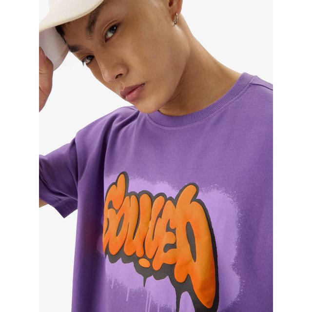 The Souled Store Men's TSS Originals Oversized T-shirt | Purple - S