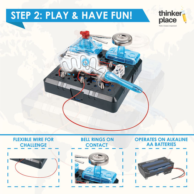 ThinkerPlace DIY Electric Maze Kit | Learn Conductivity with Electric Maze Challenge (Age 8+)