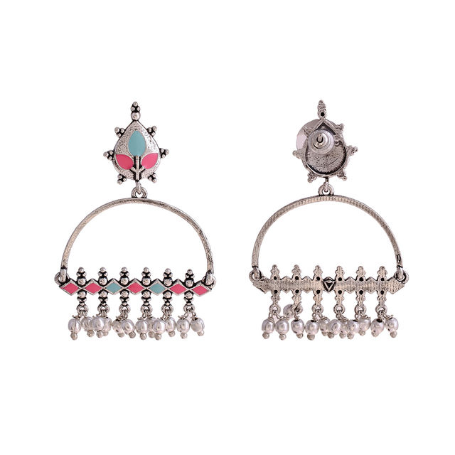 Voylla Bagh E Fiza Enamel Embellished Brass Earrings