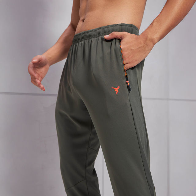 Technosport Men Poly Solid Slim Fit Sports Trackpants with TECHNO