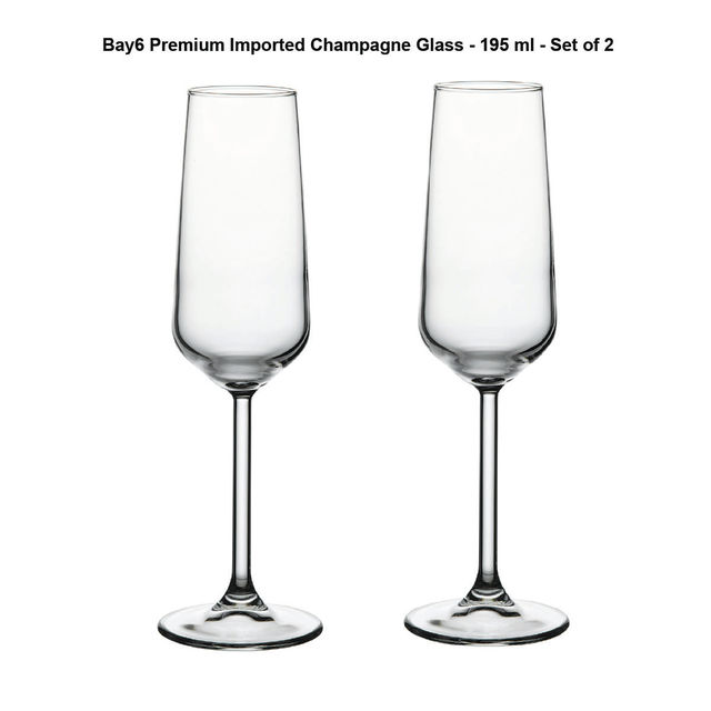 BAY6 Imported Champagne Glass Set - 195 ml - (2pc)