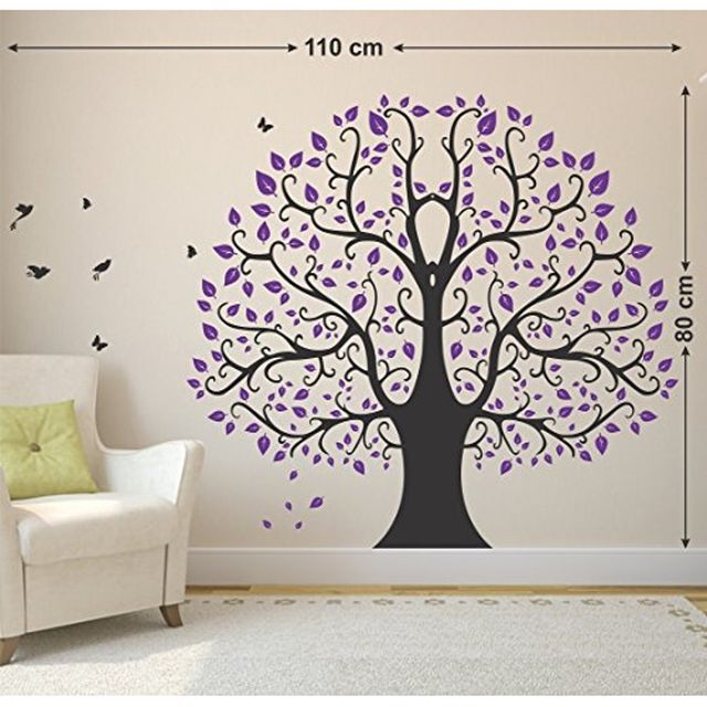 BAY6 Big Violet Tree Removable Sticker - 110cm | Pack Of 1