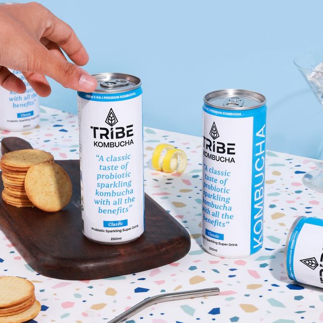 Tribe Naturally Sparkling Probiotic Green Tea With Herbs & Spices Kombucha (250ml) & Tribe Naturally Sparkling Probiotic Green Tea With Ginger & Lemon Kombucha (250ml) Combo