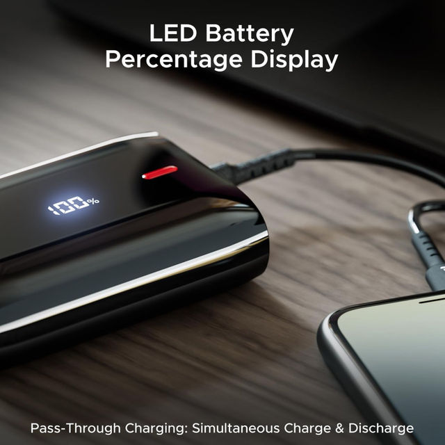 boAt 10000 mAh Pocket Size Power Bank w/ 2-Way 22.5W Fast Charging - PB300 Air (Carbon Black)