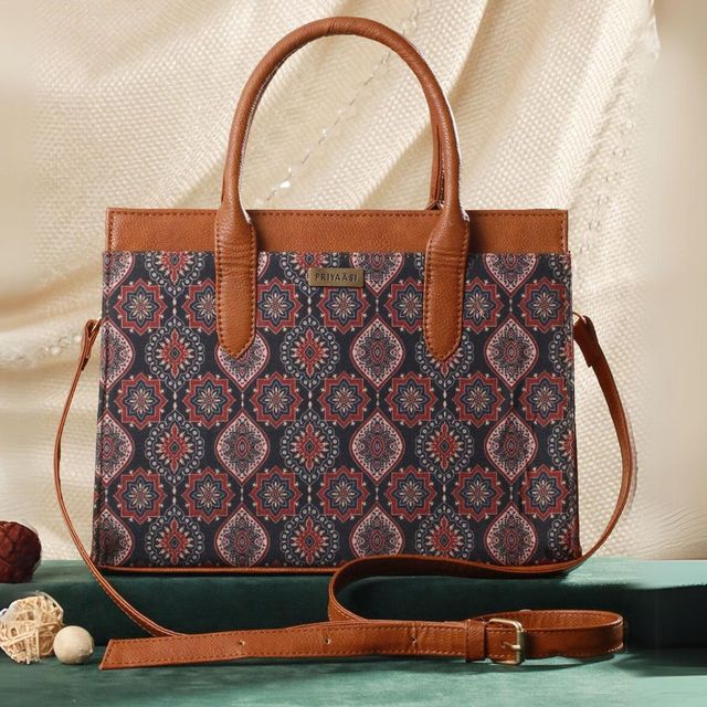 Priyaasi Women's Canvas and PU 5.7 L Handbag | Multicolour - One Size