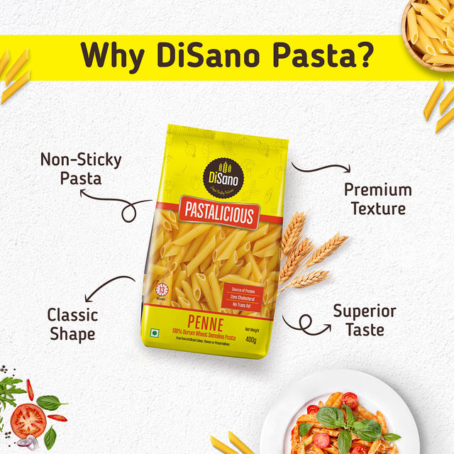 Disano Penne Pasta, 100% Durum Wheat, No Maida