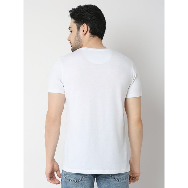 Underjeans by Spykar Men Pure Cotton T-shirt | White - S