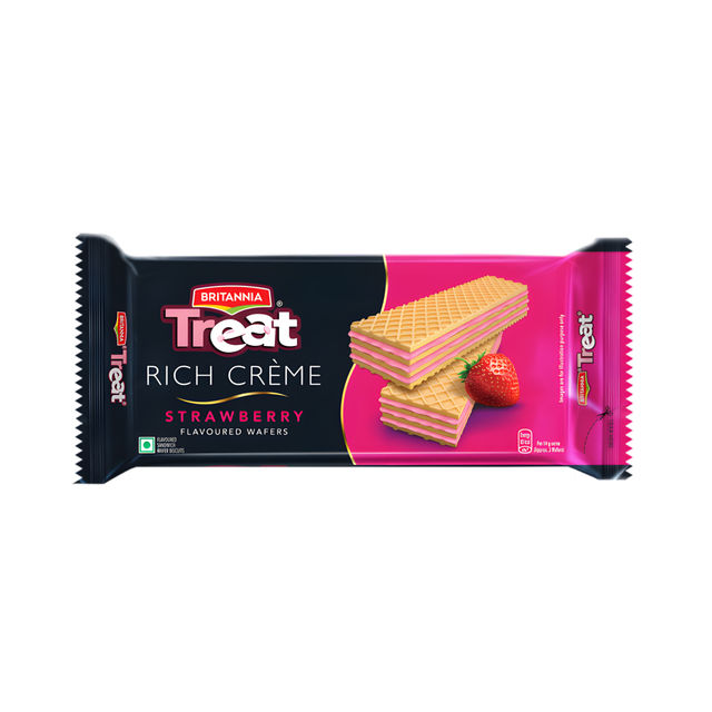 Britannia Treat Rich Creme Strawberry Flavoured Wafers