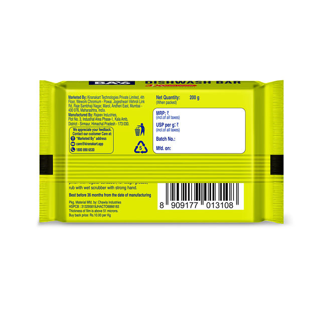 BAY6 Neem, Lemon & Vinegar Dishwash Bar