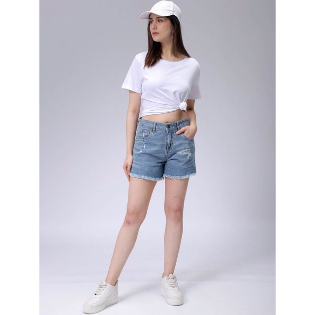 Freehand Women's Casual Regular Solid Crew Neck T-shirt | 0424-Zfhcntee3-04 | White - L