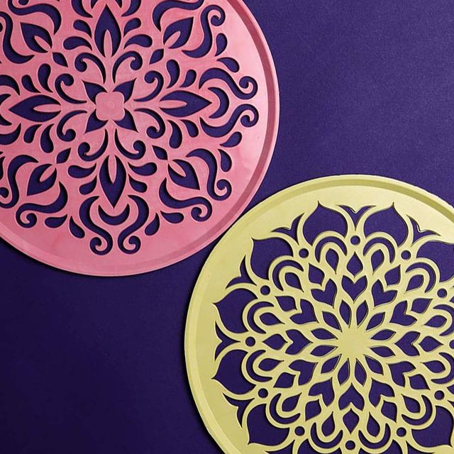 Gullak Plastic Stencil Round 8 in | Assorted Design 1 pc Combo