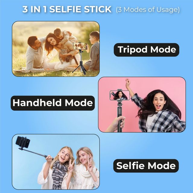 Kratos Multi Purpose Selfie Stick with Tripod Stand for Mobile Phone with Bluetooth Remote