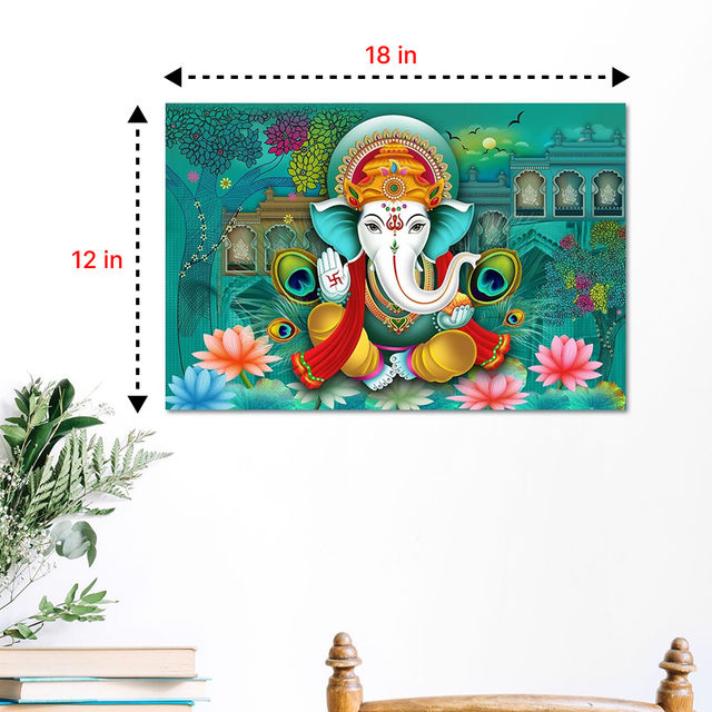 Paper Plane Design Lord Ganesha Hindu Religious Wall Poster | Size 12 x 18 Inch | D21