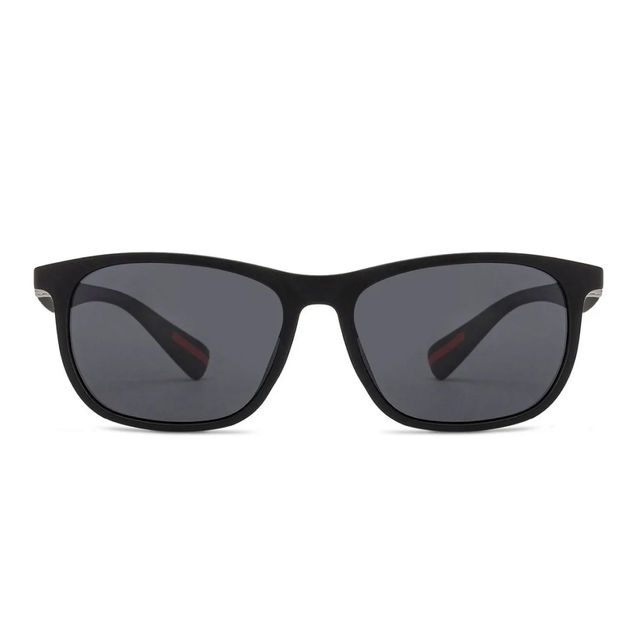 Vincent Chase By Lenskart Unisex Solid Polycarbonate Wayfarer Sunglasses | Black - L