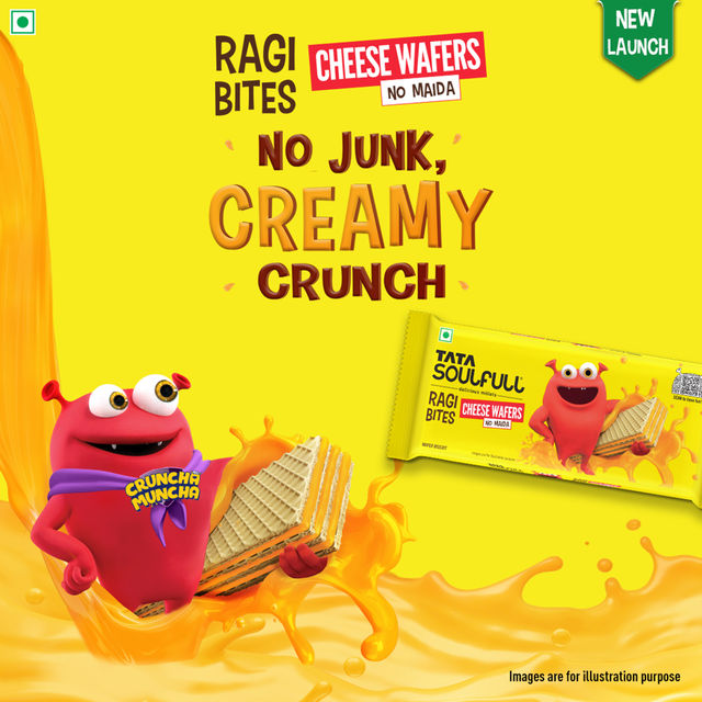 Tata Soulfull Ragi Bites Cheese Wafers, No Maida, Wholesome Snack for Kids & Adults
