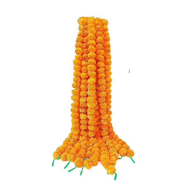 Samsidhi Artificial Marigold Flower Strings - Pack Of 5