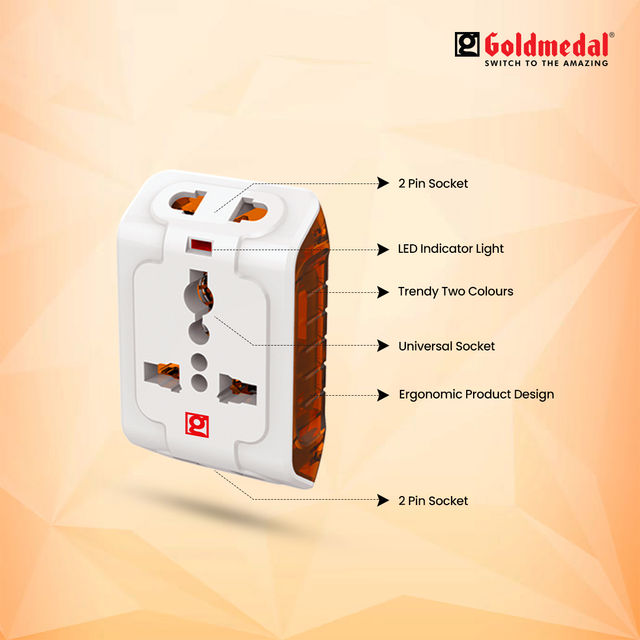 Goldmedal Spice 3 Pin Travel Adaptor