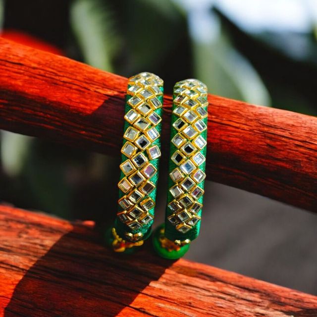 House Of Festivals Designer Bangles with Silk Thread Work - Gift for Mother's Day