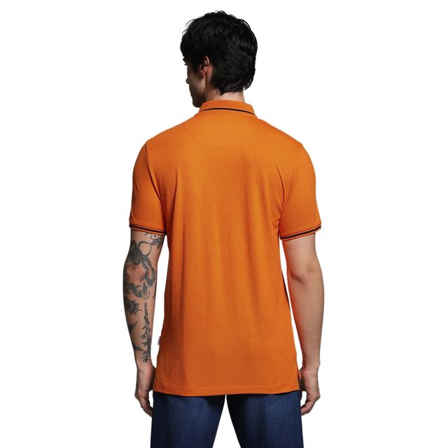 JACK & JONES Men's Regular Fit Polo T-shirt | Orange - S