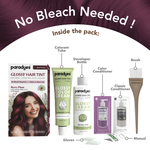 Paradyes No Bleach Berry Plum Glossy Hair Tint