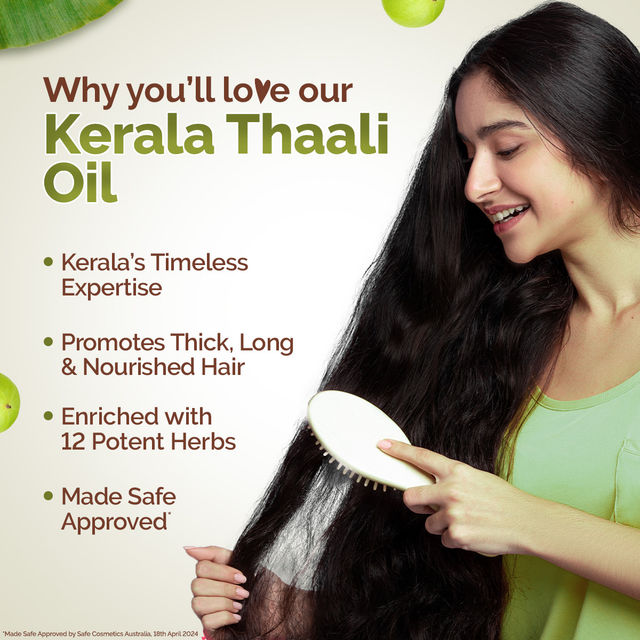 Mamaearth Kerala Thaali Hair Oil with Shikakai, Hibiscus, Bhringraj, Methi Dana & Amla for Thick & Long Hair